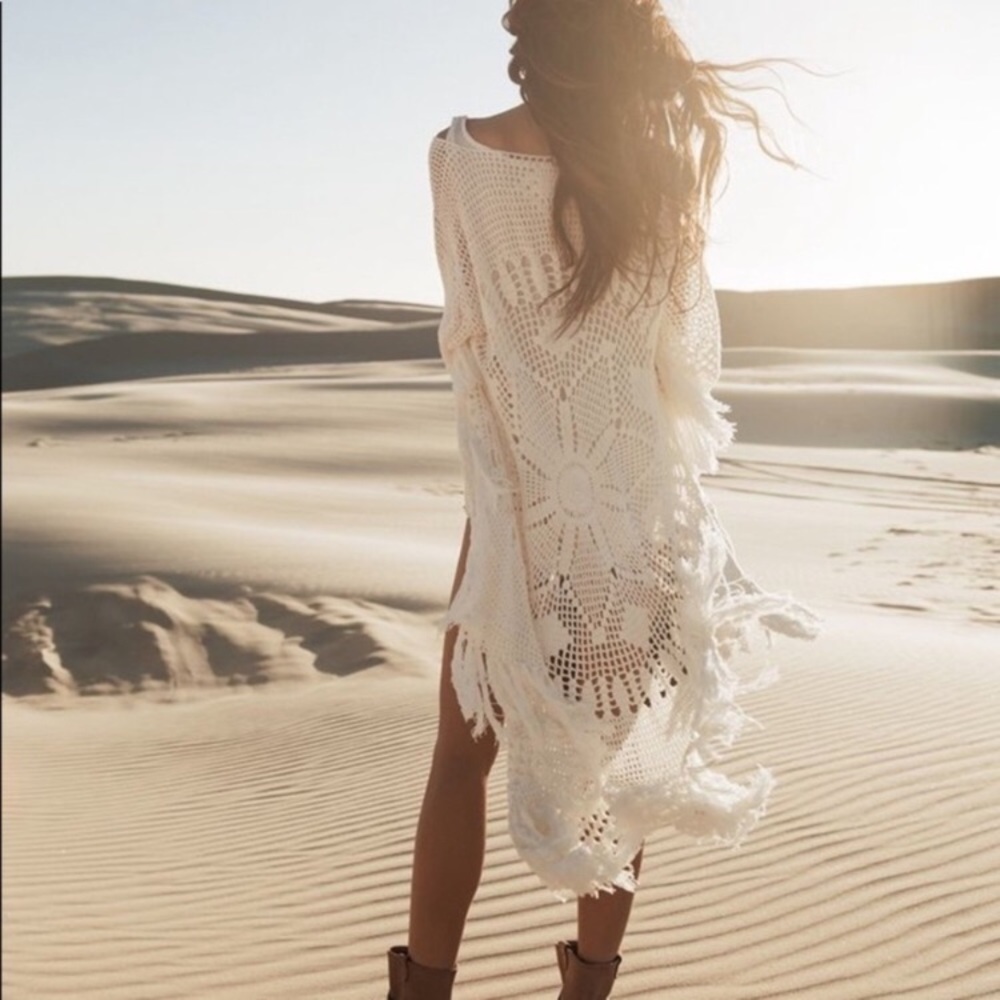 SPELL 🦄 Vintage Mandala Crochet Fringe Sweater Cardigan- COMING SOON!